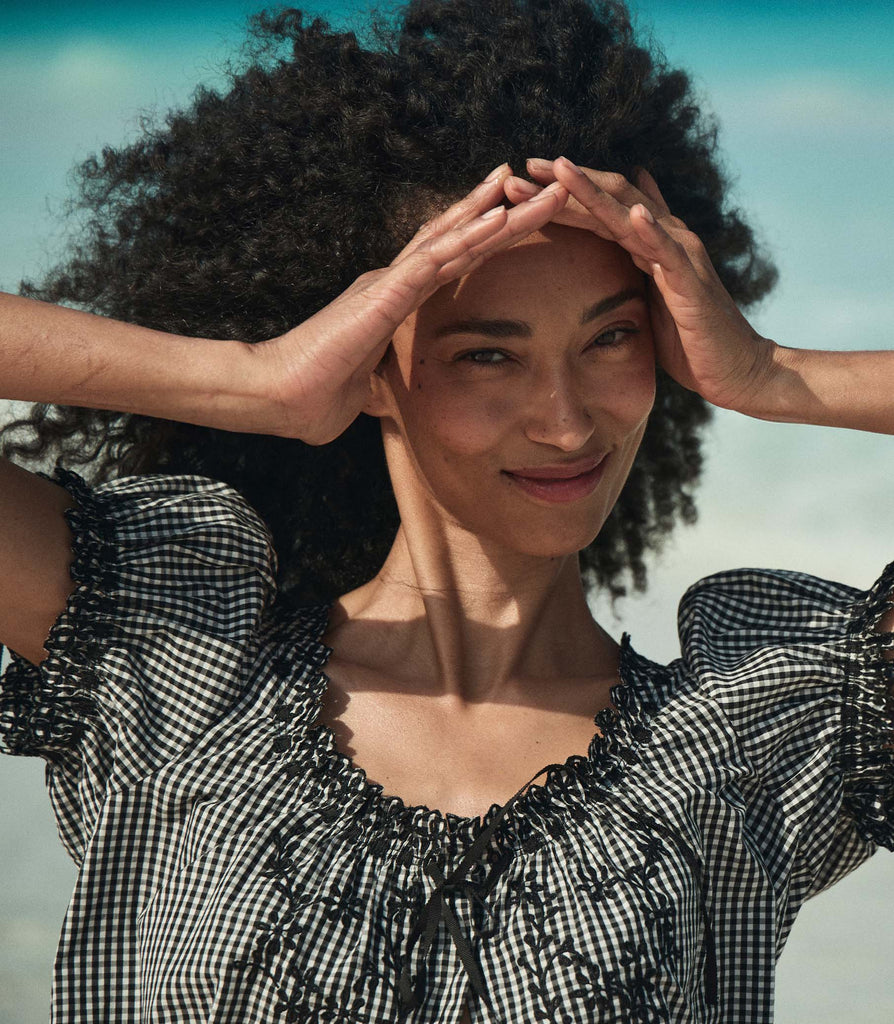 NERA TOP -- NOIR LA MADDALENA GINGHAM