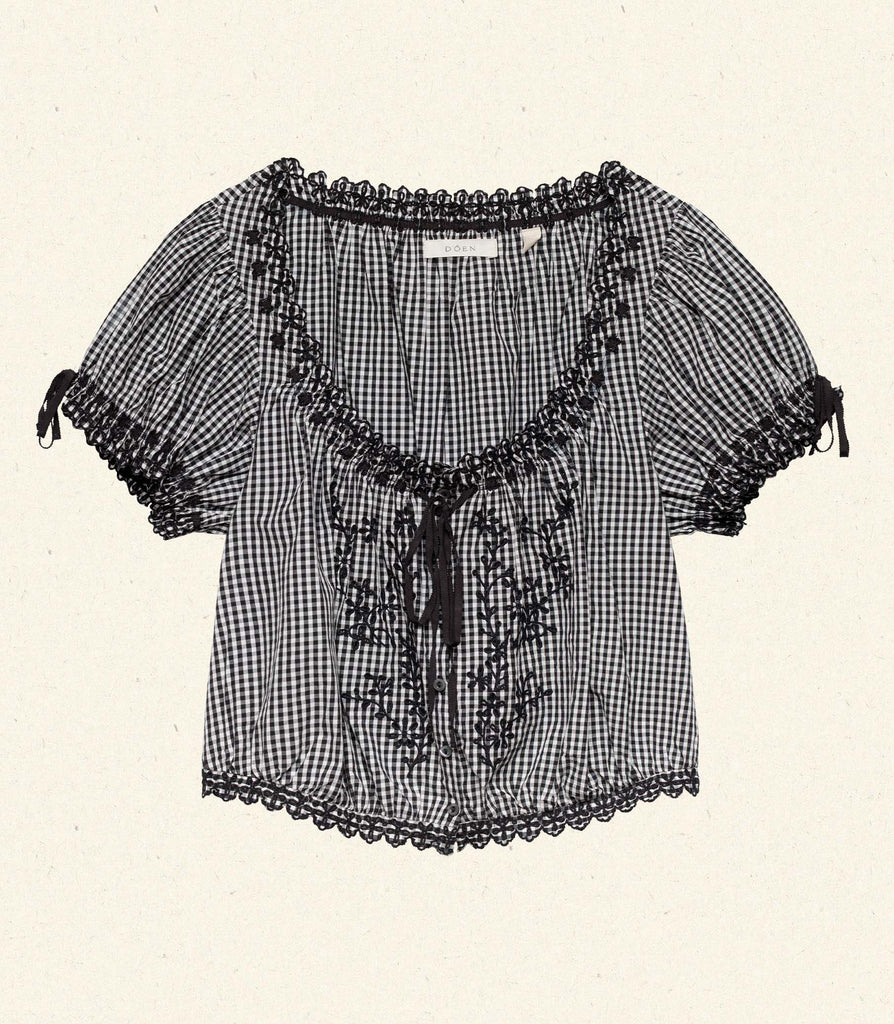 NERA TOP -- NOIR LA MADDALENA GINGHAM