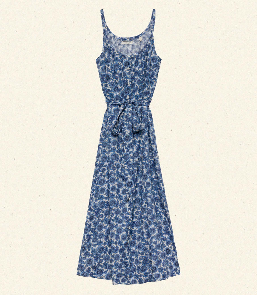 NEVITA DRESS -- BLEU SOLEIL FLEURIT