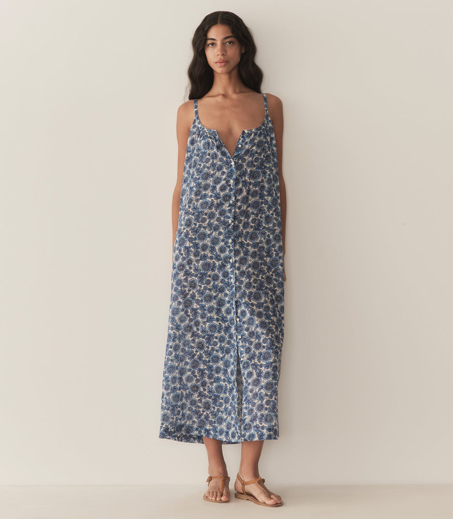 NEVITA DRESS -- BLEU SOLEIL FLEURIT