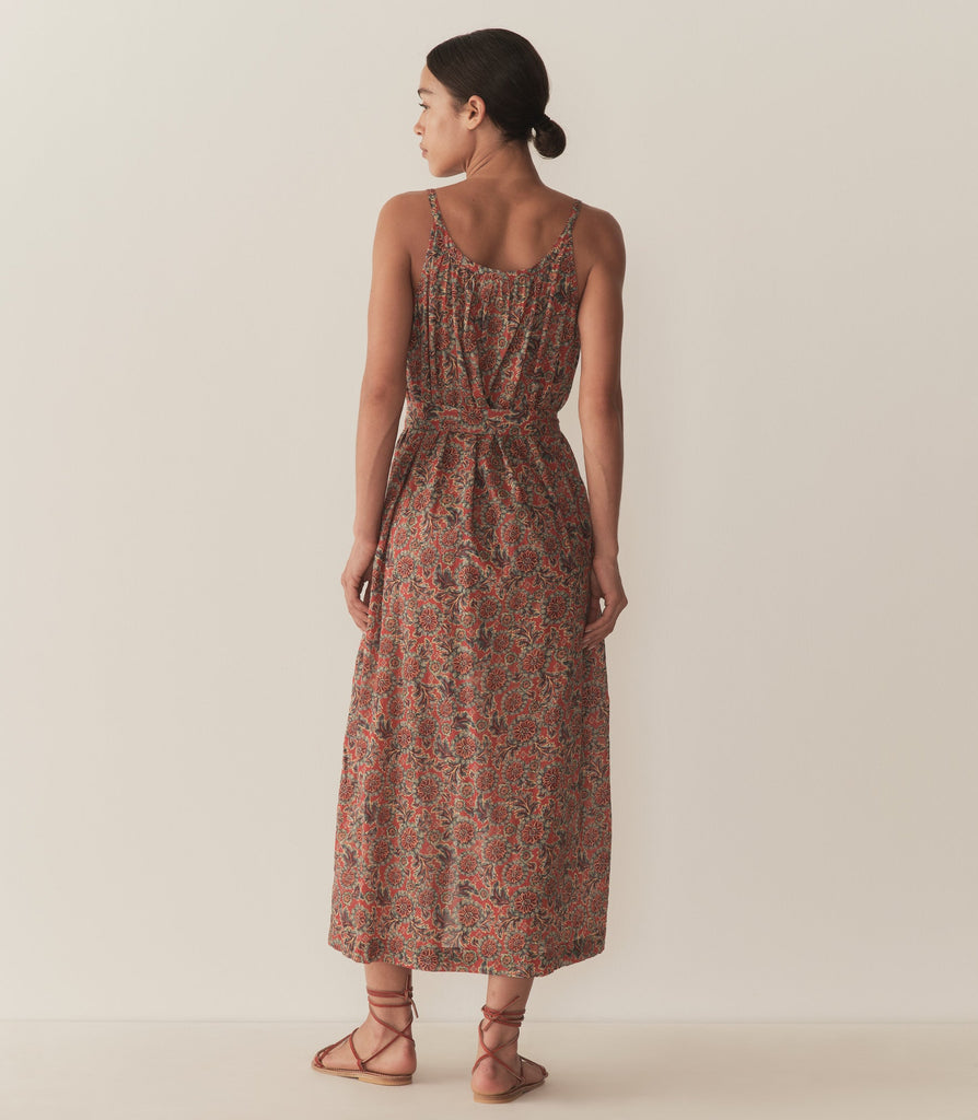 NEVITA DRESS -- L'ORANGE SOLEIL FLEURIT