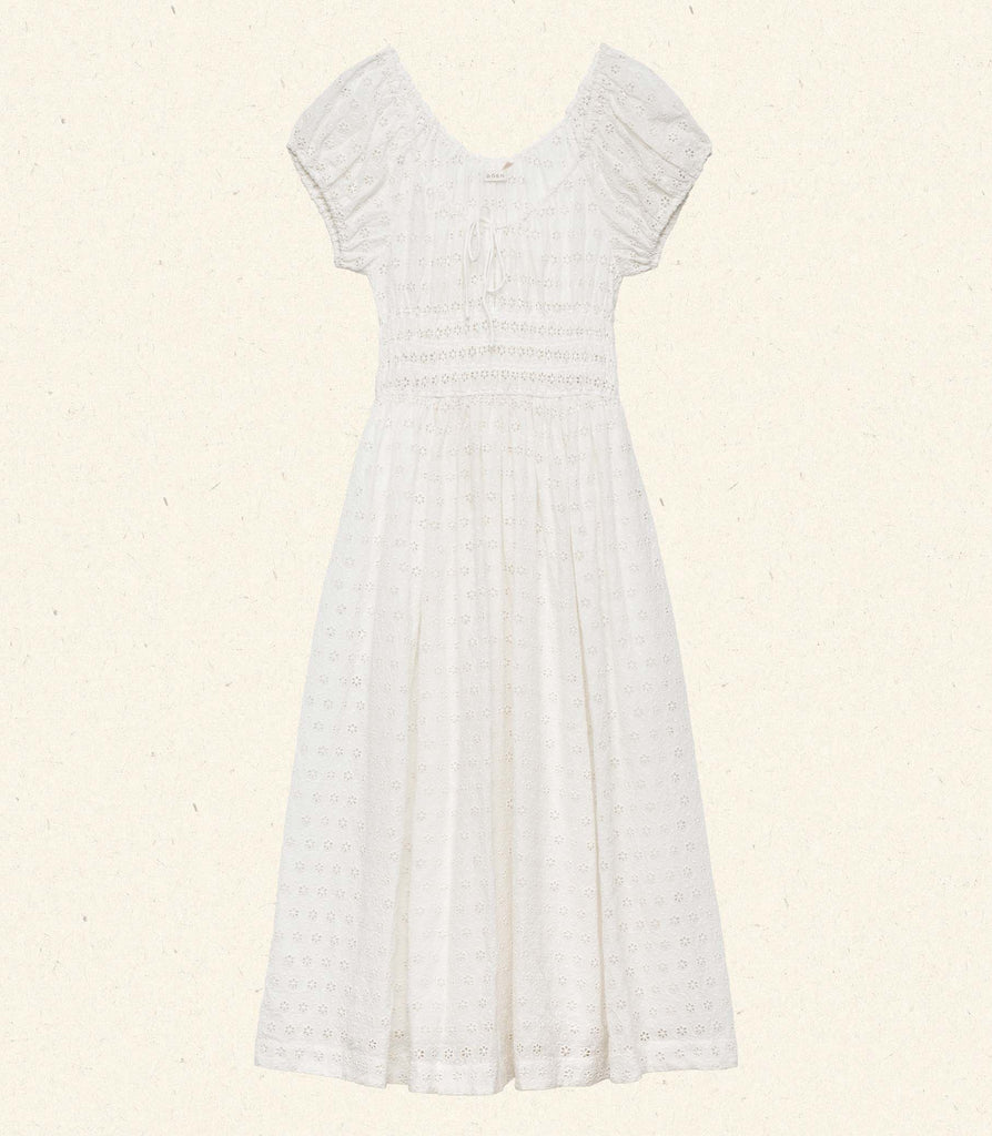 QUINN DRESS -- SALT EYELET