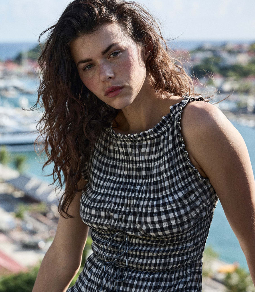 ROSELLA DRESS -- NOIR GRETA GINGHAM