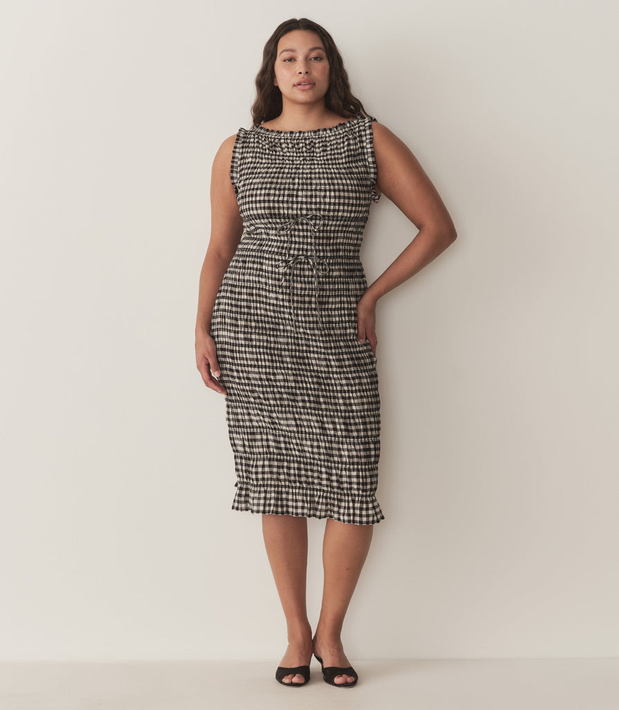 ROSELLA DRESS -- NOIR GRETA GINGHAM