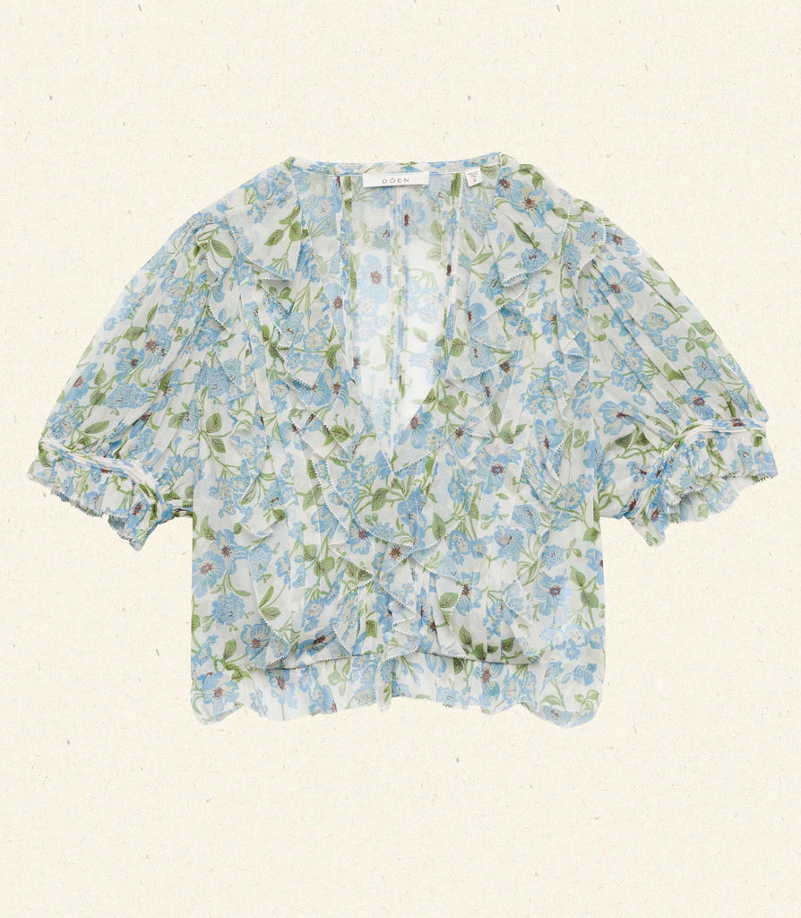 SALONA TOP -- IVORY STRAWBERRY MOON FLORAL