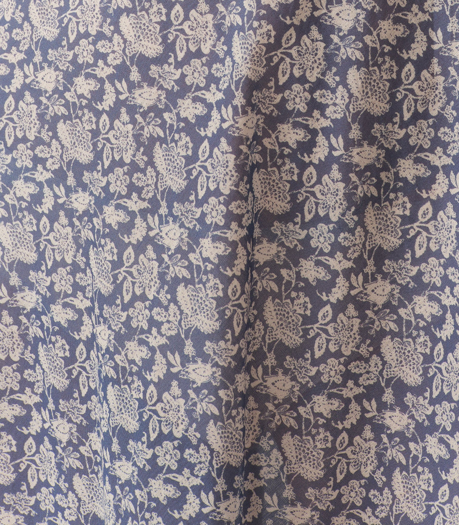 SOFIA DRESS -- BLUE PORCELAIN TEA FLORAL