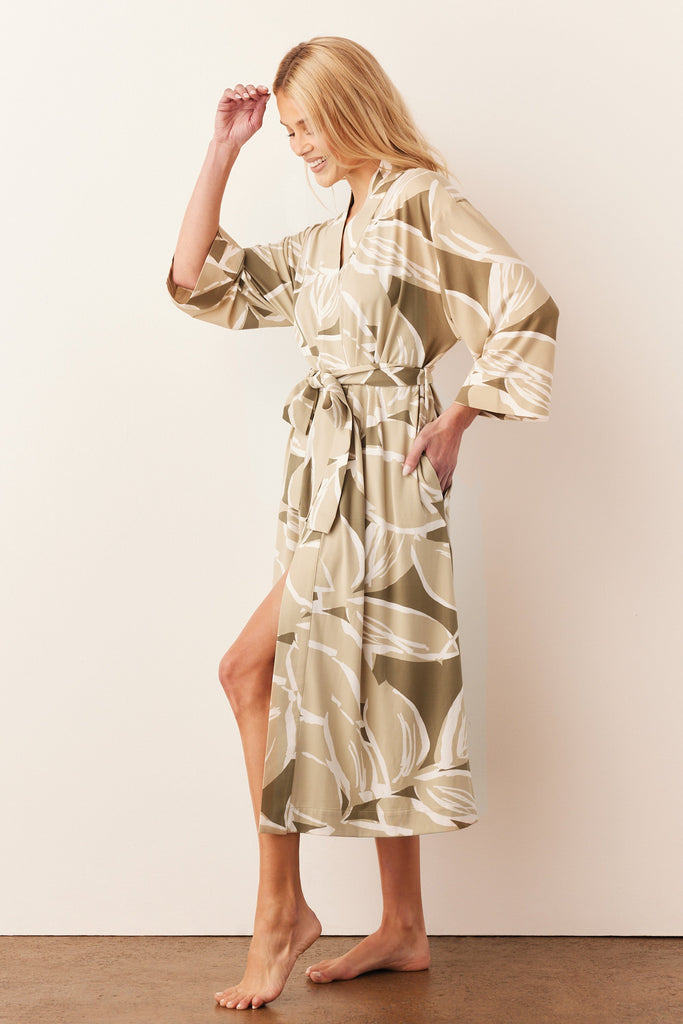 Vera Cloud Jersey Midi Robe in Fern