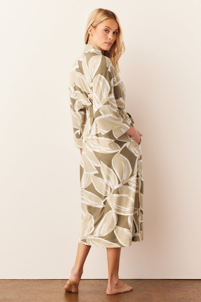 Vera Cloud Jersey Midi Robe in Fern