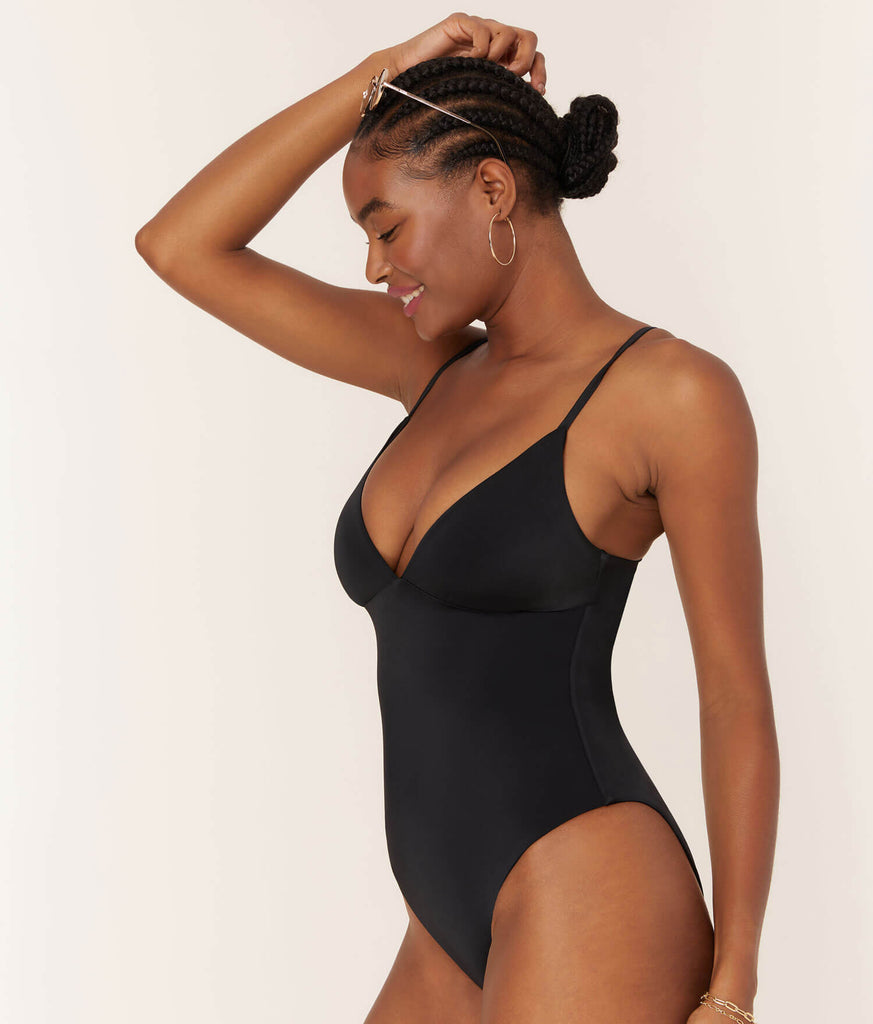 The Lanikai One Piece - Eco Nylon - Black - Long Torso